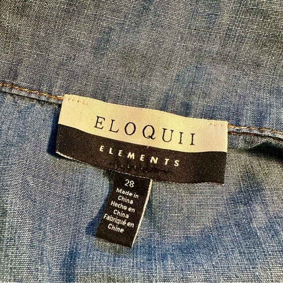 NWT Eloquii Elements Chambray Blue Belted Denim Romper Plus Size 28 - Picture 5 of 16